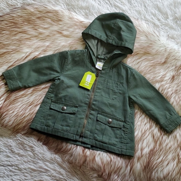 Crazy 8 Other - Crazy 8 6-12 Month Army Green Jacket Zipup  W/Hood